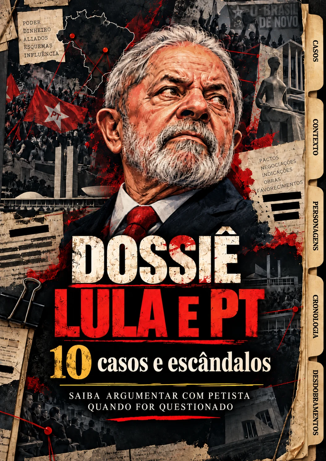 Capa ilustrada do Dossiê Lula e PT